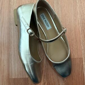 Steve Madden Metallic Gold Mary Jane Flats
